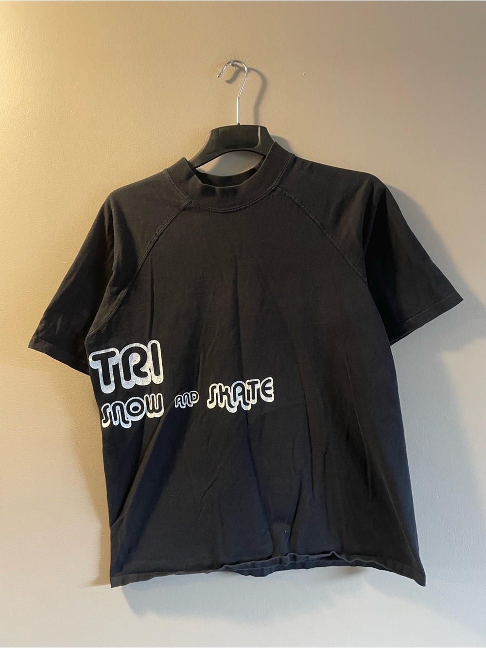 Black 'Tri Snow and Skate' Graphic Tee